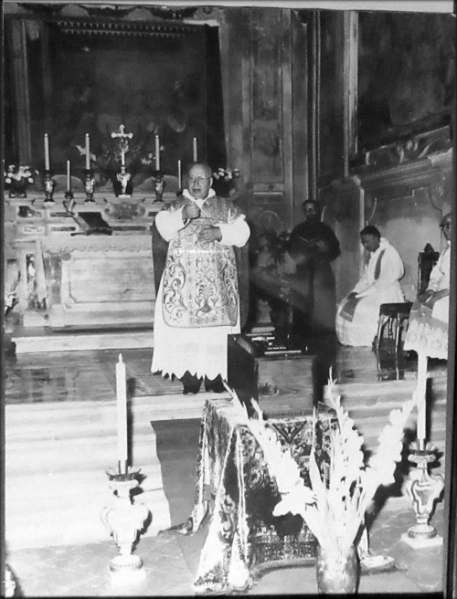 Fr. Gabriel Roschini Giving Homily During Burial Mass of Maria Valtorta